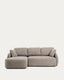 Canapé-lit Laira 3 places en chenille avec méridienne gauche taupe 246 cm FSC Mix Credit