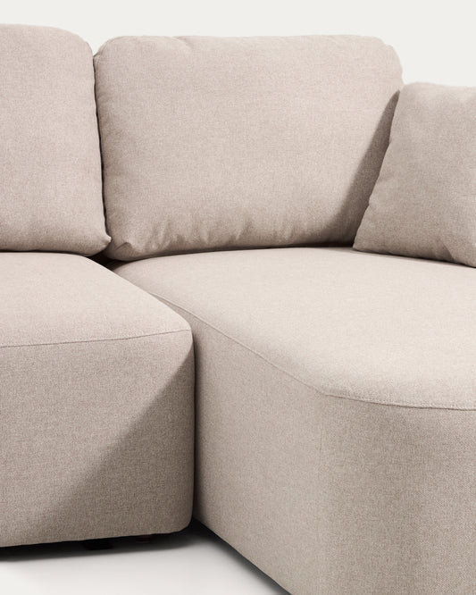 Sofà llit Laira 3 places de xenilla amb chaise longue dreta beix 246 cm FSC Mix Credit