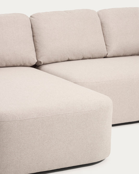Sofà llit Laira 3 places de xenilla amb chaise longue esquerra beix 246 cm FSC Mix Credit