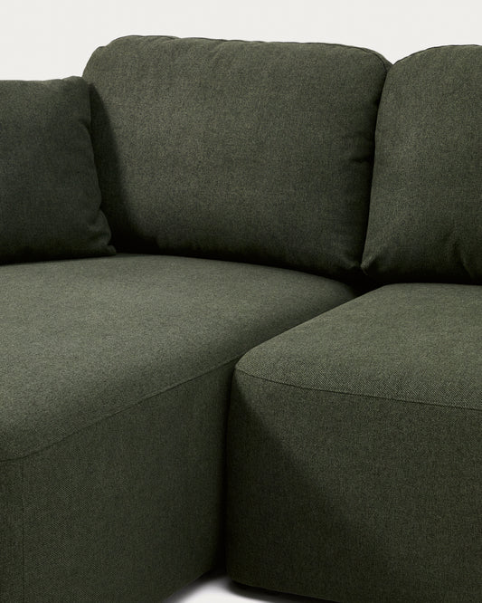 Sofà llit Laira 3 places de xenilla amb chaise longue esquerra verd fosc 246 cm FSC Mix Credit