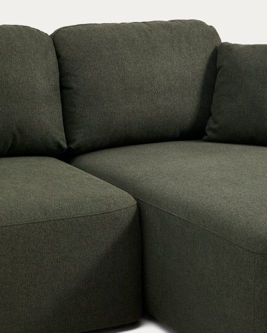 Sofà llit Laira 3 places de xenilla amb chaise longue dreta verd fosc 246 cm FSC Mix Credit