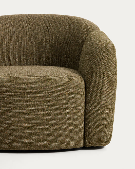 Fauteuil Corvena en chenille vert olive FSC Mix Credit 98 cm