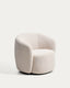 Butaca giratoria Odenia de micro bouclé beige