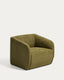 Fauteuil Milare en chenille vert olive 83 cm FSC 100 %