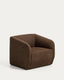 Fauteuil Milare en chenille marron chocolat 83 cm FSC 100 %