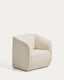 Fauteuil Milare en chenille beige 73 cm FSC 100 %