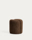 Repose-pied Nedilo rond en chenille marron chocolat FSC Mix Credit