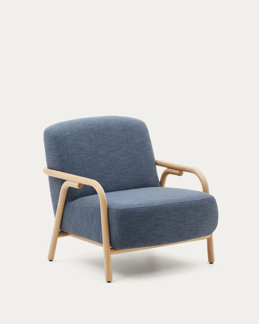 Butaca Sylo azul de madera maciza de fresno FSC 100%