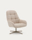 Butaca giratoria Jaspe beige y metal con acabado gris FSC 100%
