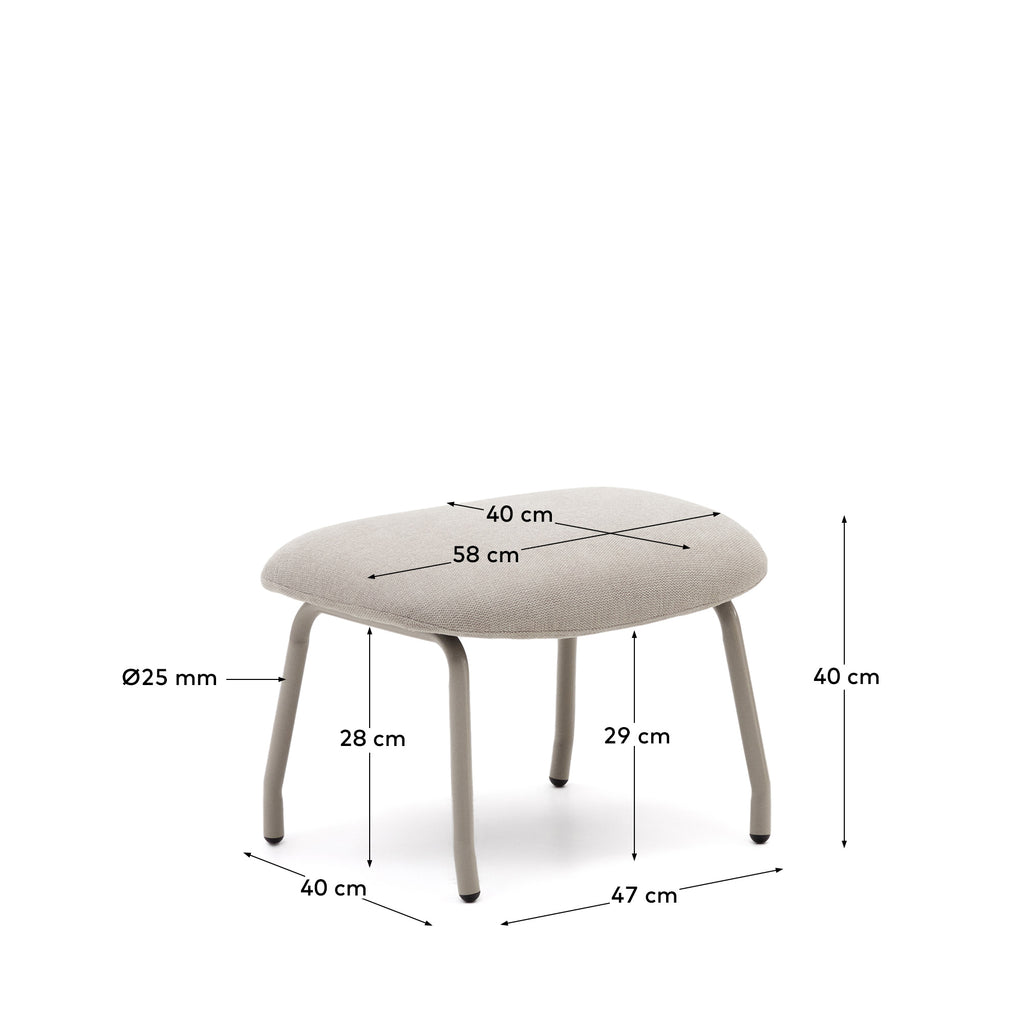 Reposapeus Belina de xenilla beix i acer amb acabat beix FSC 100%
