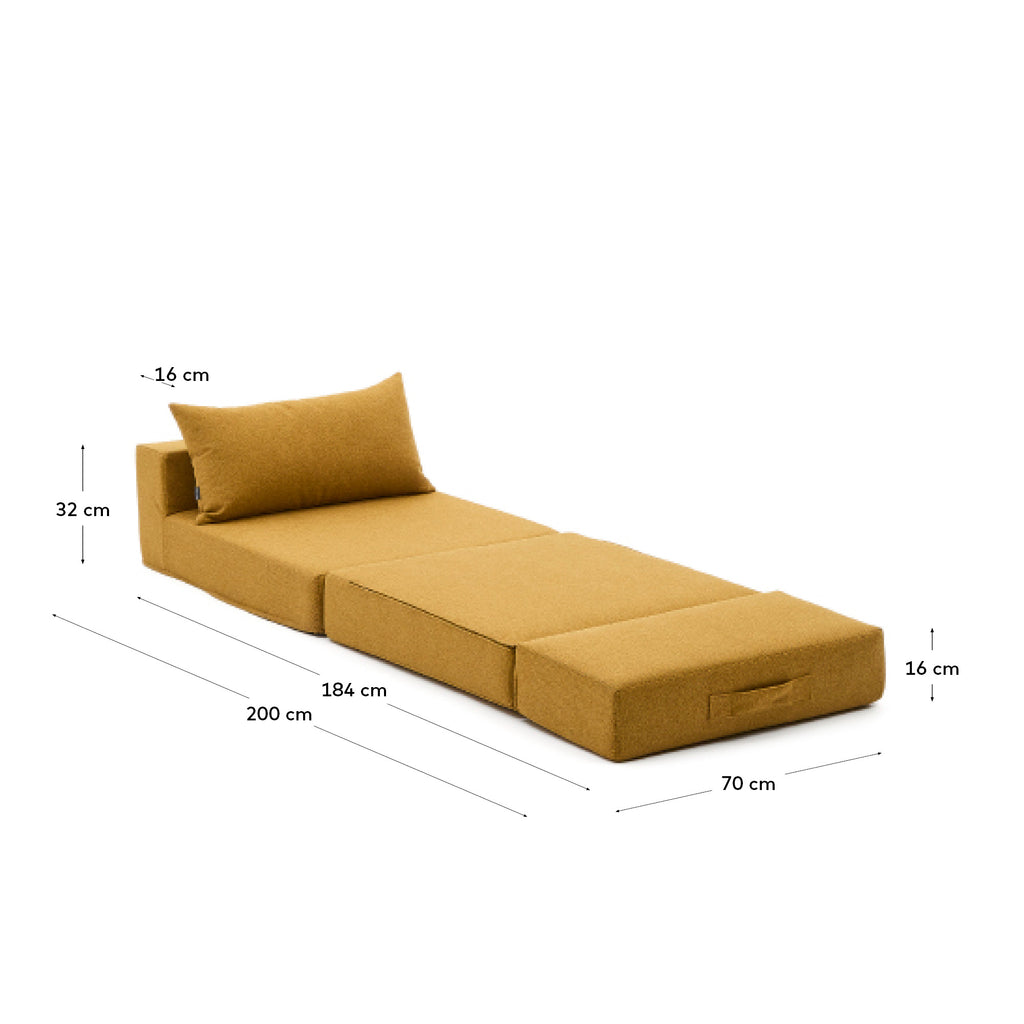 Puf llit convertible Arty beige 70 x 89 (200) cm