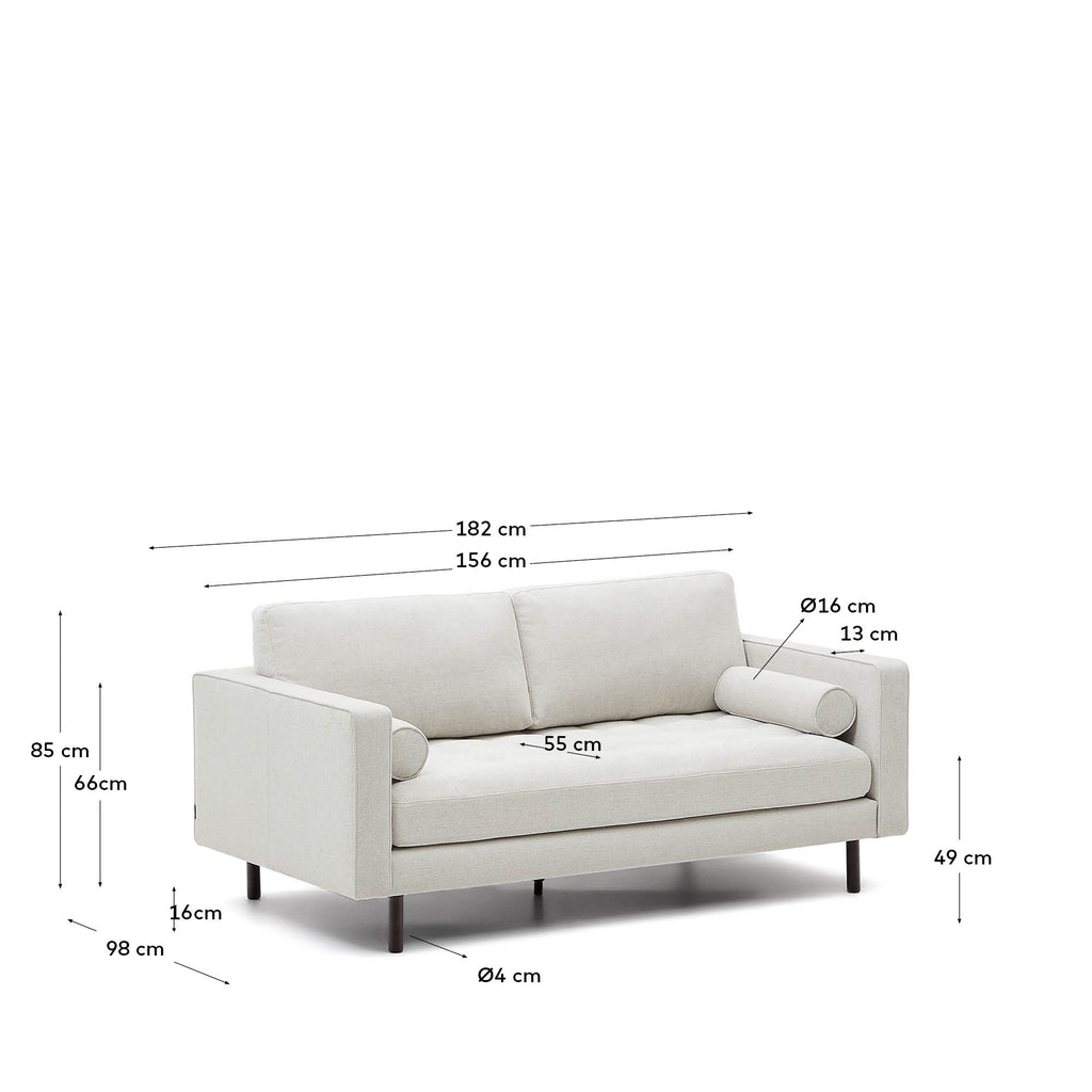 Sofá Debra 2 plazas de chenilla perla y patas con acabado wengué 182 cm FSC Mix Credit