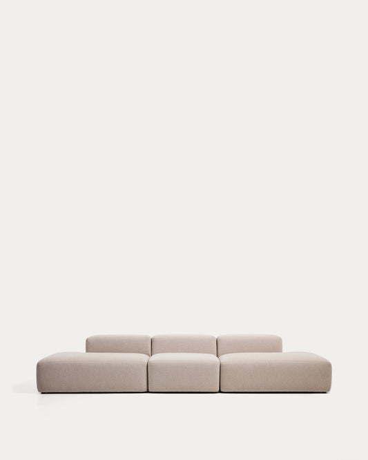 Canapé Blok 4 places en chenille beige 380 cm – FSC Mix Credit