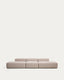 Sofá Blok 4 plazas de chenilla beige 380cm FSC Mix Credit