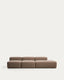 Canapé Blok 3 places avec pouf terminal droit en chenille marron 325 cm – FSC Mix Credit