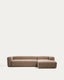Sofá Blok 4 plazas de chenilla chaise longue derecho marrón 330 cm FSC Mix Credit