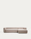 Sofá Blok 4 plazas de chenilla chaise longue derecho beige 330 cm FSC Mix Credit