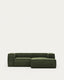 Sofá Blok 2 plazas pana gruesa chaise longue derecho verde 240 cm FSC Mix Credit