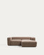 Sofà Blok 2 places amb chaise longue dreta de xenilla marró 240 cm FSC Mix Credit