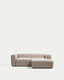 Sofà Blok 2 places amb chaise longue dreta de xenilla beix 240 cm FSC Mix Credit