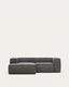 Sofá Blok 2 plazas pana gruesa chaise longue izquierdo gris 240 cm FSC Mix Credit