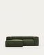 Sofá Blok 2 plazas pana gruesa chaise longue izquierdo verde 240 cm FSC Mix Credit