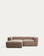 Sofà Blok 2 places amb chaise longue esquerra de xenilla marró 240 cm FSC Mix Credit