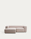Sofà Blok 2 places amb chaise longue esquerra de xenilla beix 240 cm FSC Mix Credit