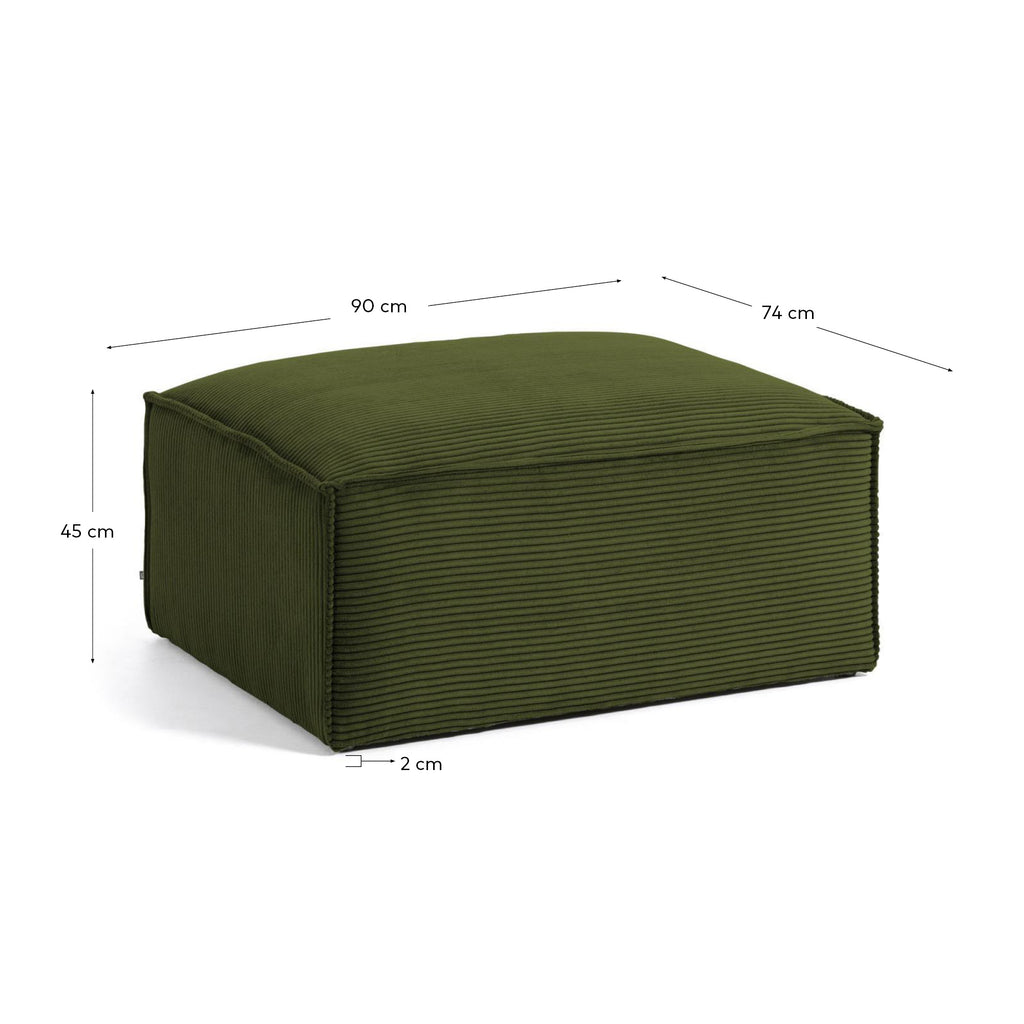 Reposapiés Blok de pana gruesa verde 90 x 74 cm FSC Mix Credit
