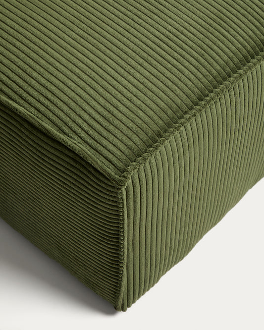 Pouf terminal Blok en velours côtelé épais vert 60 x 104 cm – FSC Mix Credit