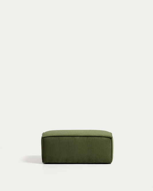 Pouf terminal Blok en velours côtelé épais vert 60 x 104 cm – FSC Mix Credit