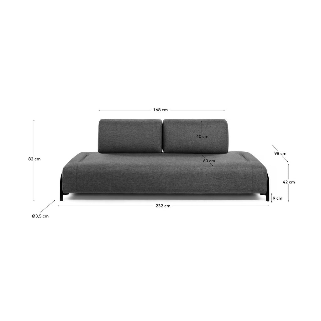 Mòdul Compo 3 places gris fosc 232 cm