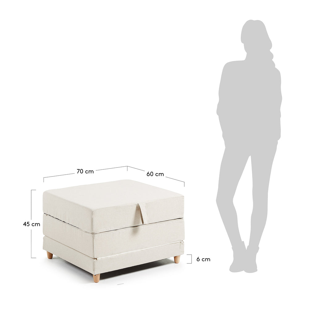 Puf llit Lizzie 70 x 60 (180) cm beix