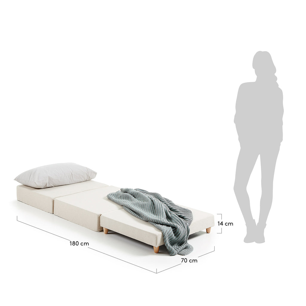 Puf llit Lizzie 70 x 60 (180) cm beix