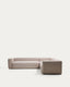Canapé d’angle Blok 5 places en chenille beige 320 x 290 cm/290 x 320 cm – FSC Mix Credit