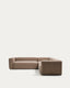 Sofá rinconero Blok 4 plazas de chenilla marrón 290 x 290 cm FSC Mix Credit