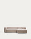 Sofá Blok 3 plazas chaise longue derecho de chenilla beige 300 cm FSC Mix Credit