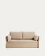 Sofá cama Tanit beige y patas de madera maciza de haya con acabado natural 210 cm FSC Mix Credit
