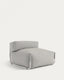 Puf sofà modular amb respatller 100% exterior Square gris clar i alumini blanc 101x101 cm