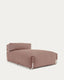 Puf sofá modular longue con respaldo exterior Square terracota y aluminio blanco 165x101cm