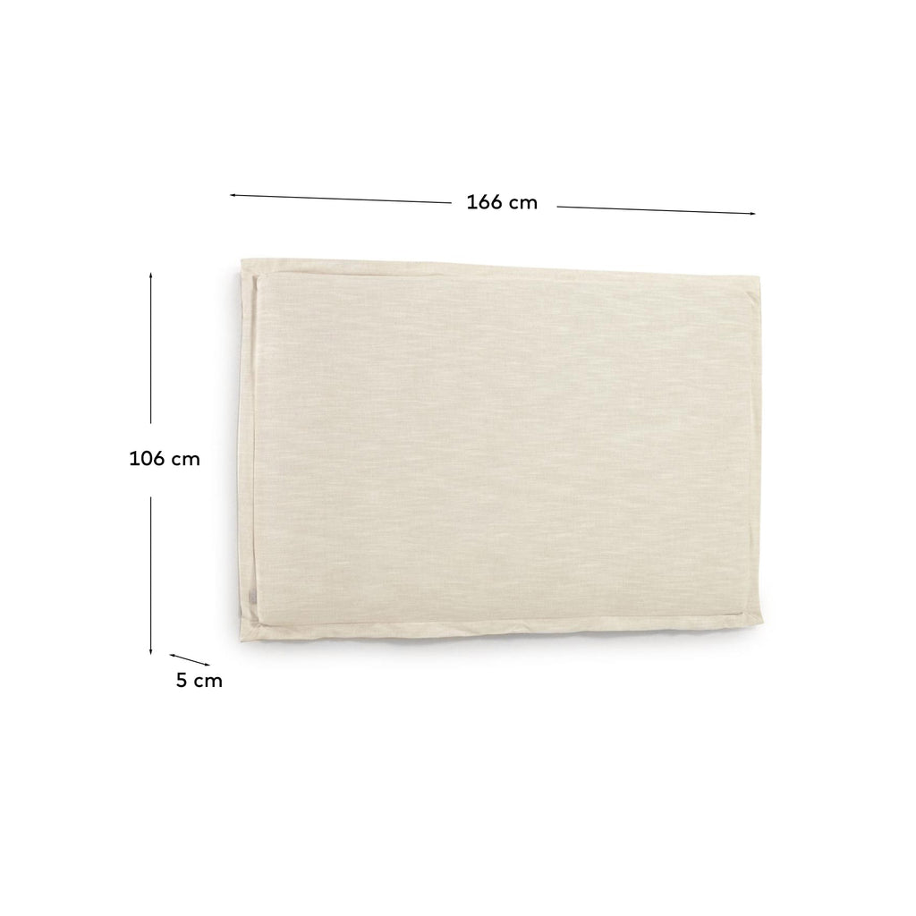 Capçal desenfundable Tanit de lli blanc per a llit de fins a 160 cm