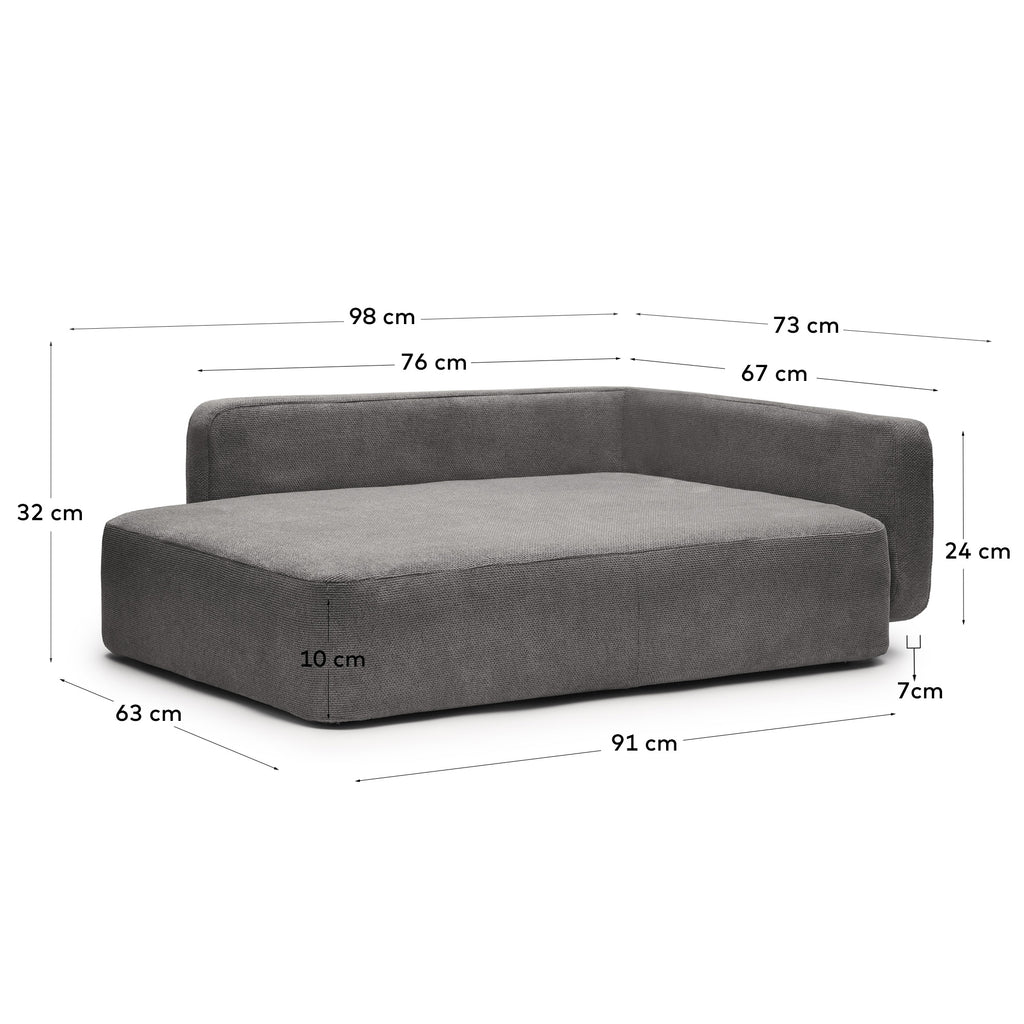 Funda cama grande para mascota Bowie gris oscuro 73 x 98 cm