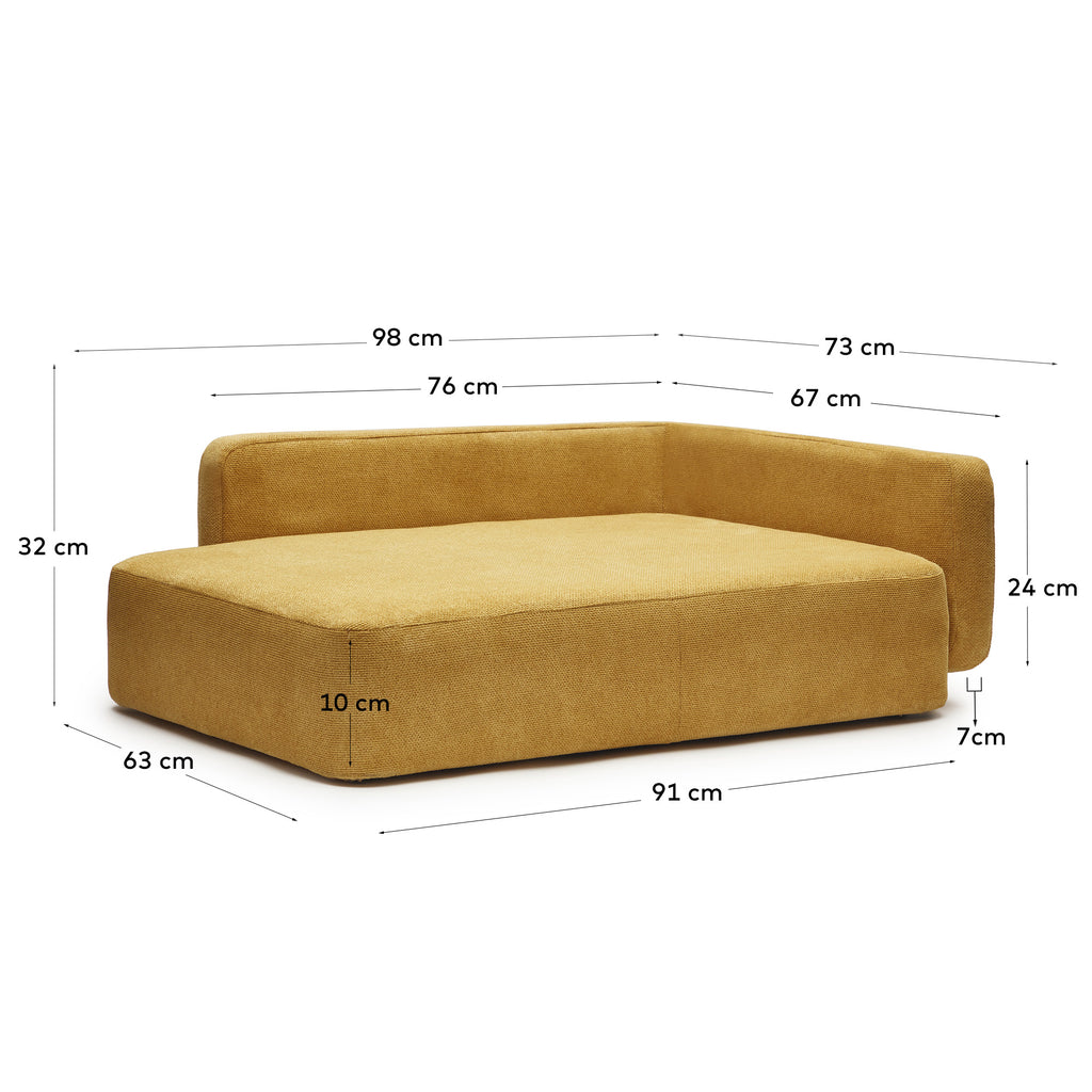 Funda cama grande para mascota Bowie mostaza 73 x 98 cm