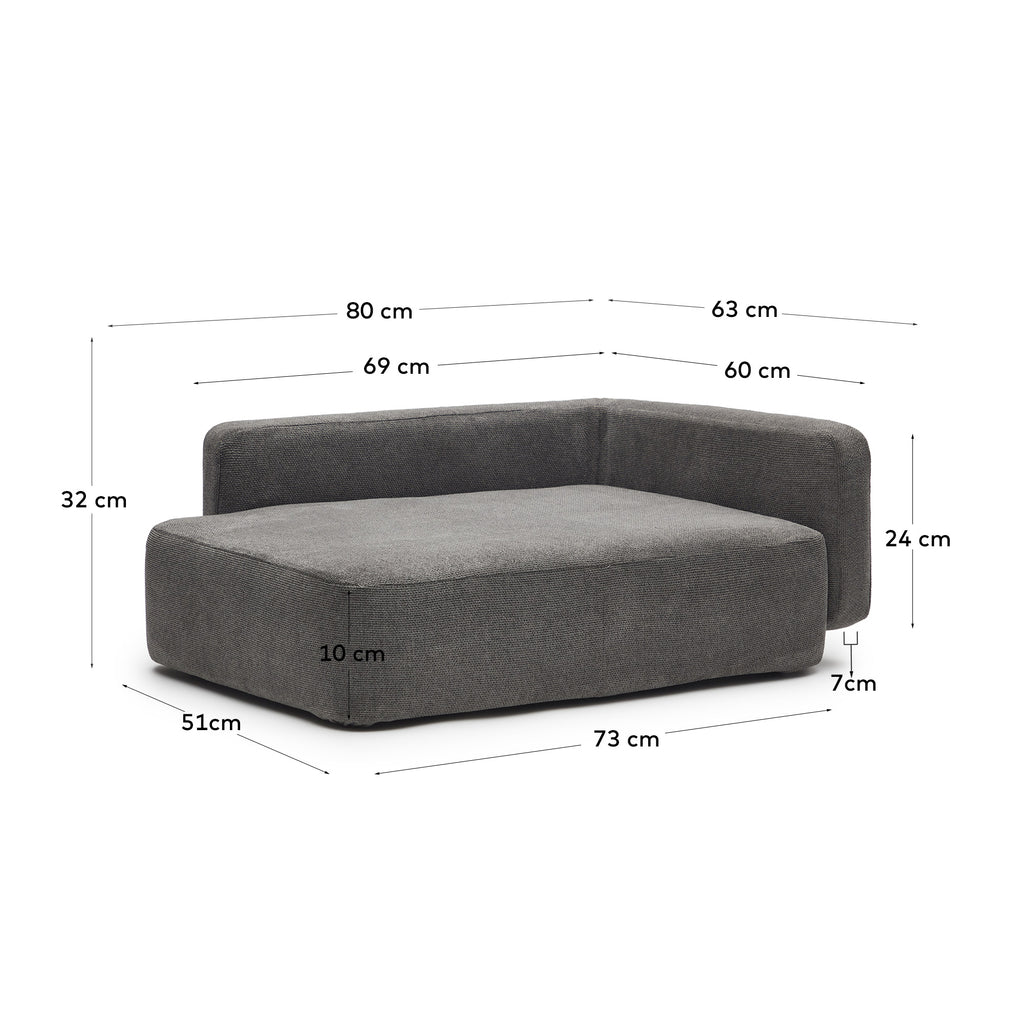 Funda cama pequeño para mascota Bowie gris oscuro 63 x 80 cm