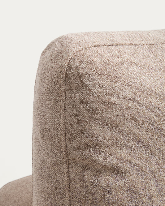 Canapé Gala 3 places en micro-bouclette beige avec méridienne double 210 cm – Certifié FSC Mix Credit