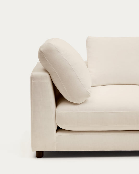 Méridienne droite Gala en chenille beige 193 x 105 cm – FSC Mix Credit