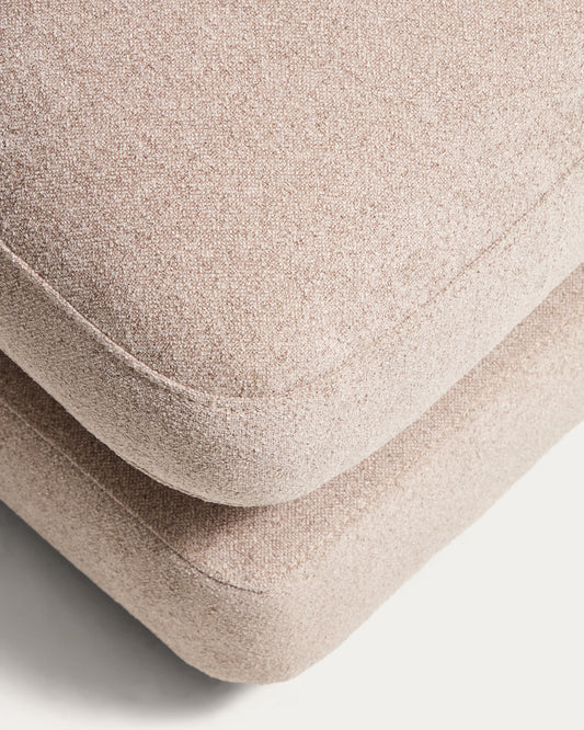 Repose-pieds Gala en micro-bouclette beige 90 x 90 cm – FSC Mix Credit 