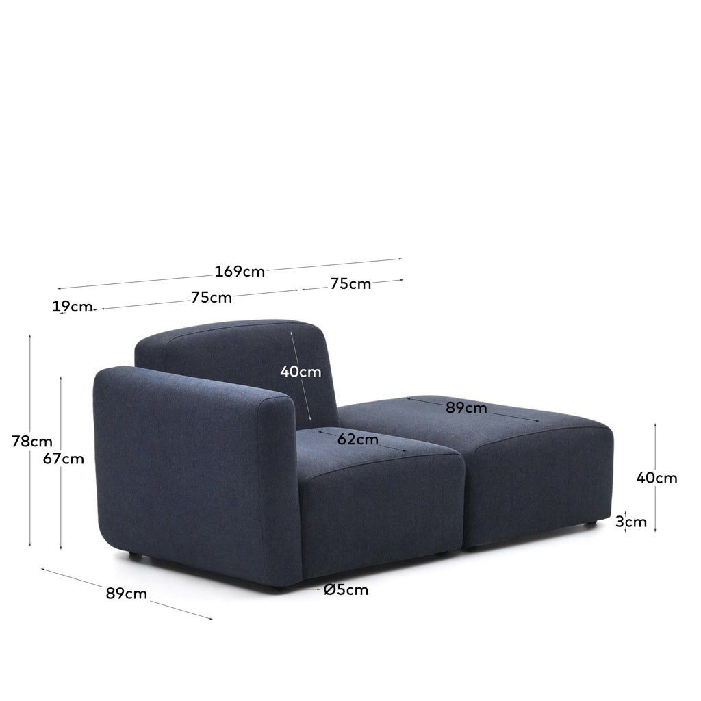 Sofà modular Neom 1 plaza amb terminal blau 169 cm FSC Mix Credit