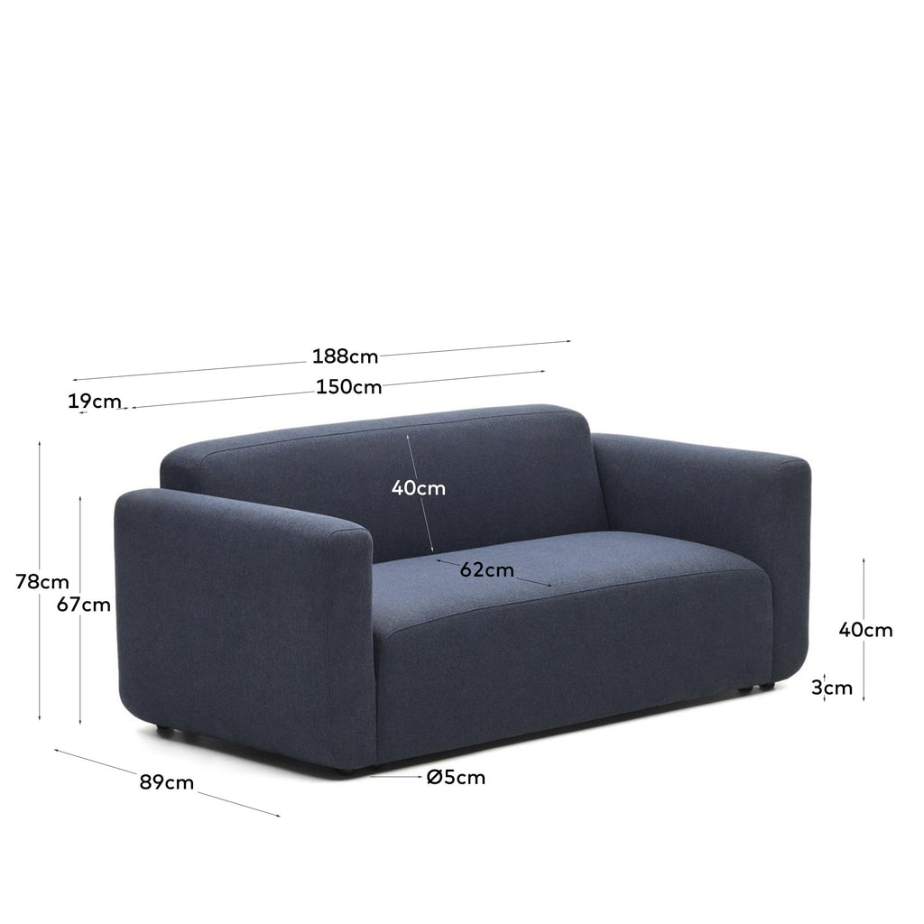 Sofà modular Neom 2 places blau 188 cm FSC Mix Credit