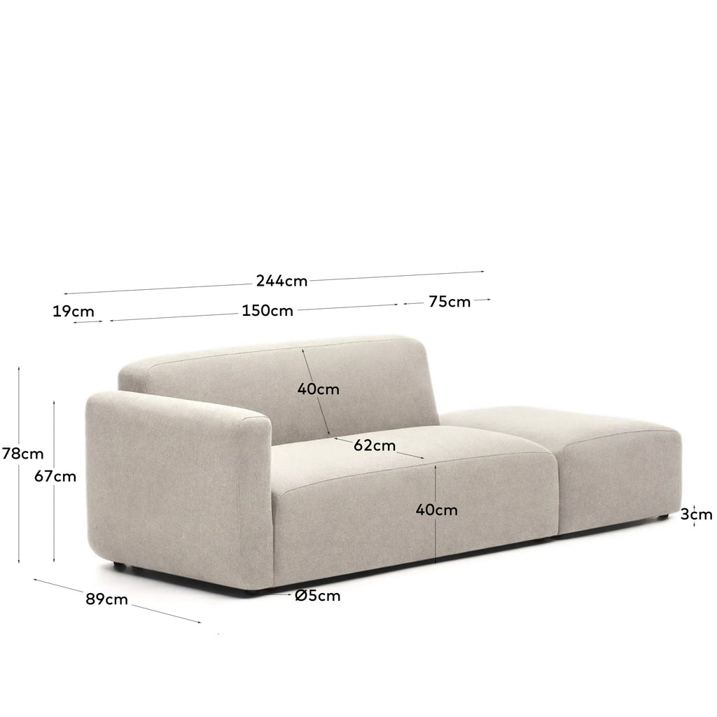 Sofà modular Neom 2 places amb terminal beix 244 cm FSC Mix Credit